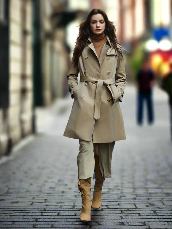 Woman beige trench coat 
