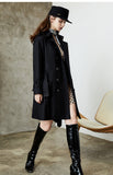Spring and Autumn New Slim Chelsea Classic Black Buckle Midi Khaki Trench Coat Women's Fashion British Style