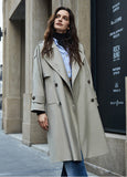 Fashion Women Spring and Autumn New British High-end Retro Double-breasted Trench Coat Jacket Women's long coat