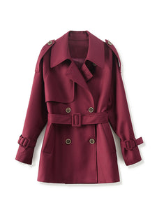 Fashion rench coat jacket casual double-breasted workwear design