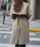 Fashion Women Spring and Autumn New British High-end Retro Double-breasted Trench Coat Jacket Women's long coat