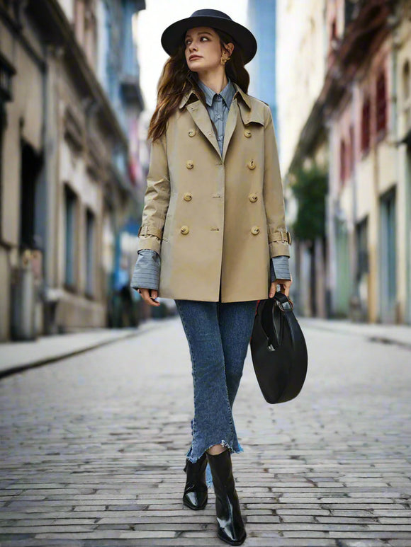 Women Fashion Spring and Autumn Trench Coat windbreaker. Women Jacket coat for Autumn.