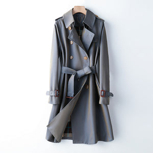 Women Trench Coat Women Spring and Autumn New Chameleon Trench Coat Feminine Temperament British Style Double Breasted