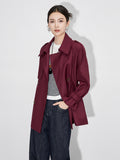 Fashion rench coat jacket casual double-breasted workwear design