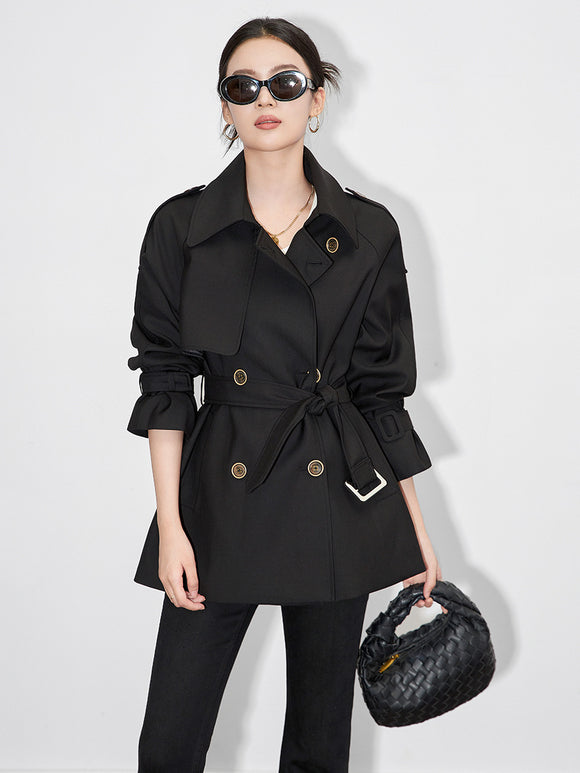 Fashion rench coat jacket casual double-breasted workwear design