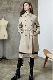 Women Trench Coat Women Spring and Autumn New Chameleon Trench Coat Feminine Temperament British Style Double Breasted