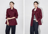 Fashion rench coat jacket casual double-breasted workwear design