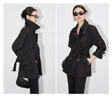 Fashion rench coat jacket casual double-breasted workwear design