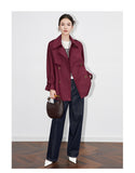 Fashion rench coat jacket casual double-breasted workwear design