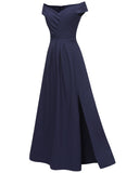 Plus Size Women Formal Long Dresses Red Blue Open Shoulder Slim Sexy Dresses