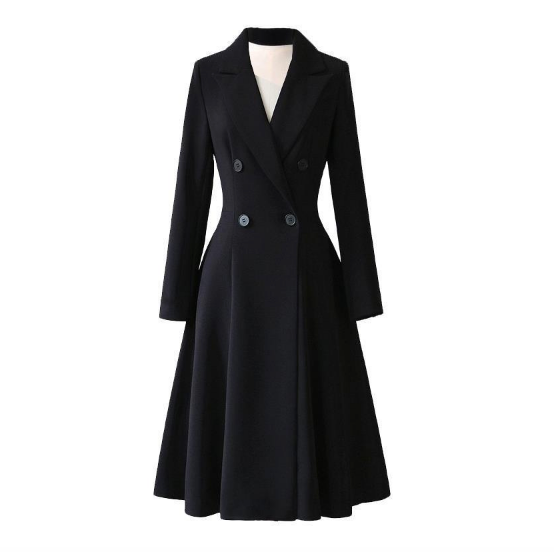 Plus Size High Quality Women Suit Dress Long Sleeves Trench Suit Blazer Dresses