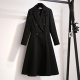 Plus Size High Quality Women Suit Dress Long Sleeves Trench Suit Blazer Dresses