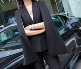 [Blazer Only] Women Open Sleeves Cape Blazer Suit With Belt Fashion Elegant Suit