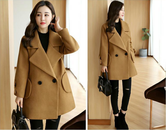 Fashion Women Winter Wool Coat Korean Style Coat
